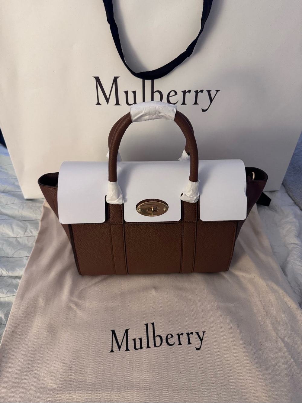 NWT Mulberry Oak New Small Bayswater in grained leather